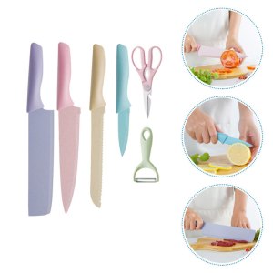 Coated stainless steel kitchen knives set