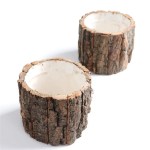 Wooden log design dried flower & preserved grasses holder