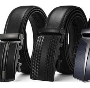 Solid buckle belt for men