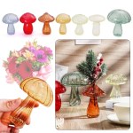 Mushroom shaped small glass vase