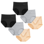 High waist embossed rose underwear for women - 6pack