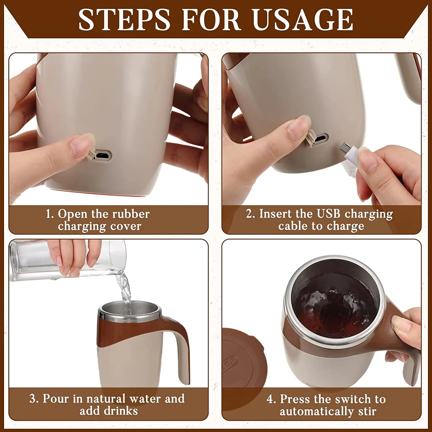 Rechargeable automatic mixing travel mug - Image 20