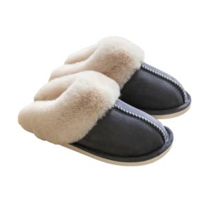 Comfortable soft indoor slippers - dark grey