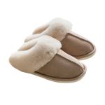 Comfortable soft indoor slippers - khaki