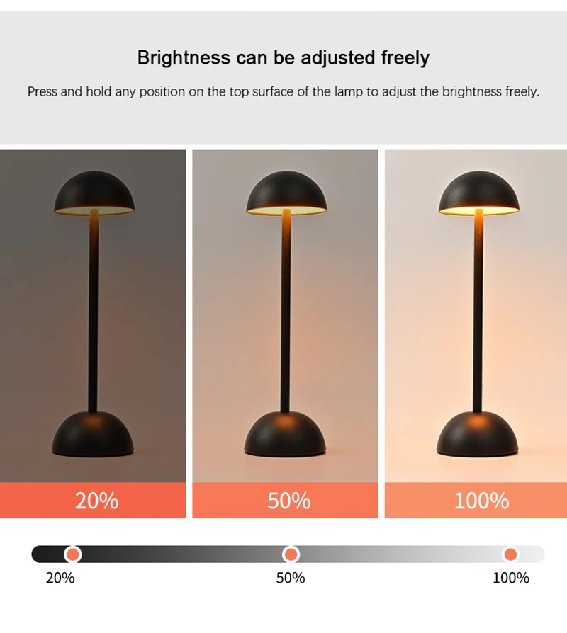 USB rechargeable cordless mushroom table lamp - Image 17