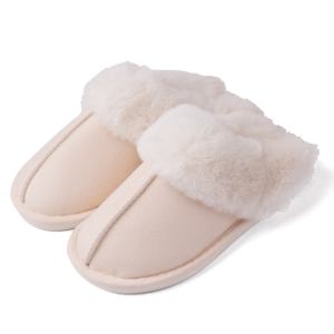 Comfortable warm home slippers - beige