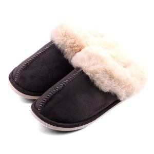 Comfortable warm home slippers - black