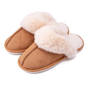 Comfortable warm home slippers - brown
