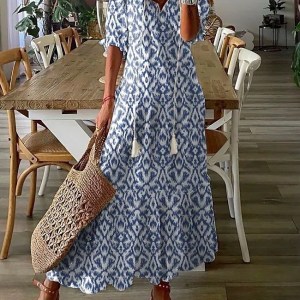 Boho style casual summer maxi dress