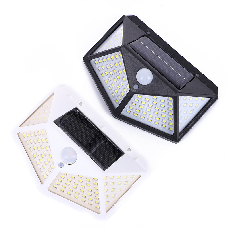Outdoor LED solar wall light with motion detector