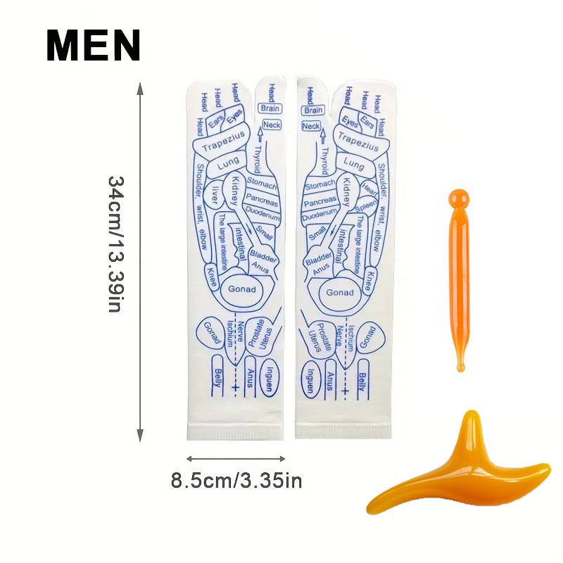Reflexology acupressure points printed socks & massaging tool - Image 6