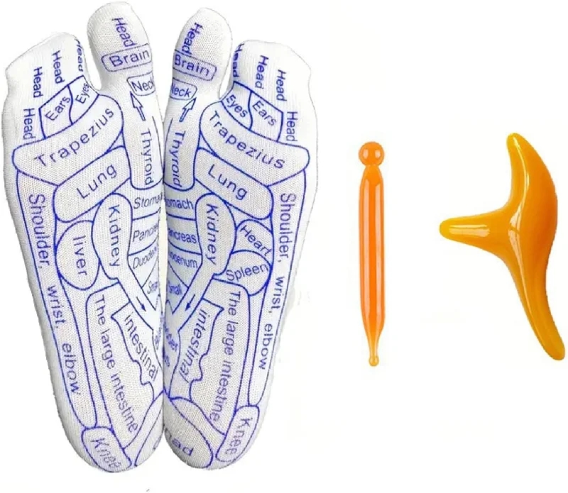 Reflexology acupressure points printed socks & massaging tool - Image 10