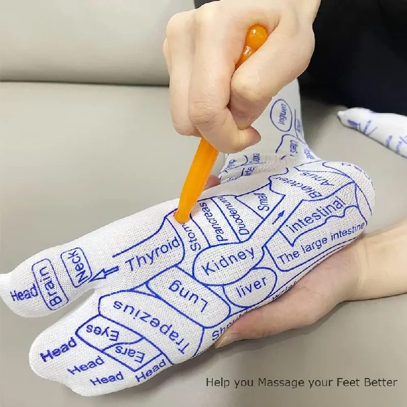 Reflexology acupressure points printed socks & massaging tool - Image 8