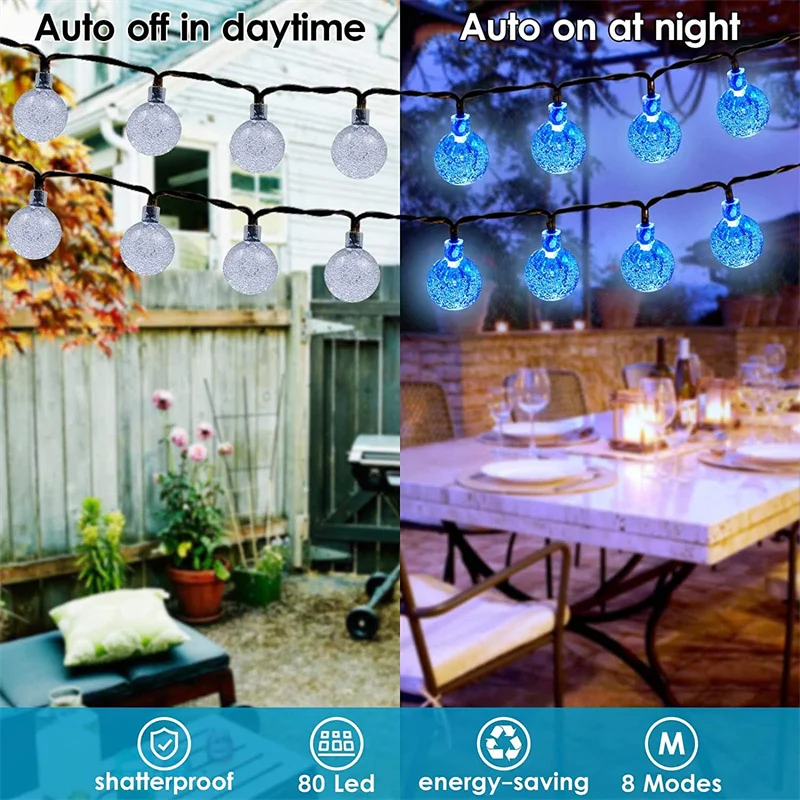 6m crystal ball solar string lights - Image 11