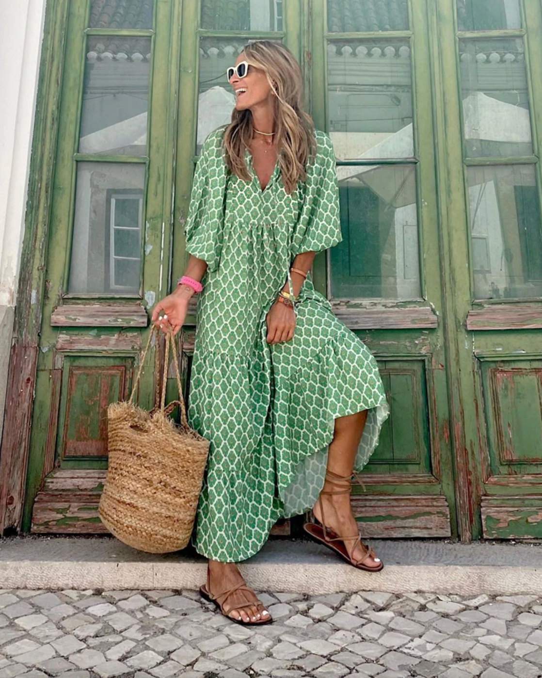 Boho style printed maxi dress - Image 6