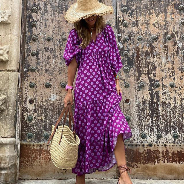 Boho style printed maxi dress - Image 13