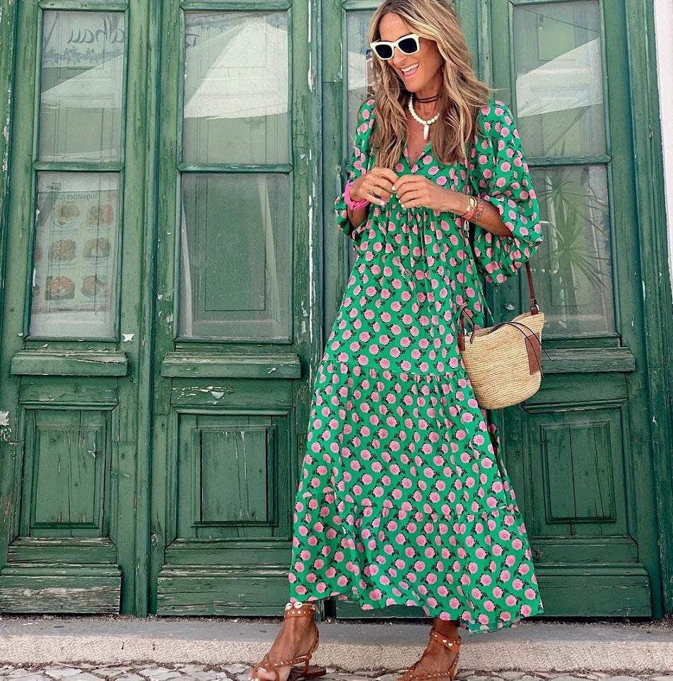 Boho style printed maxi dress - Image 9