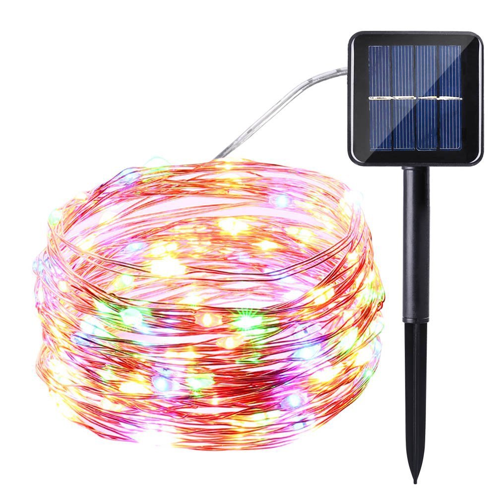 Solar powered LED Christmas string lights