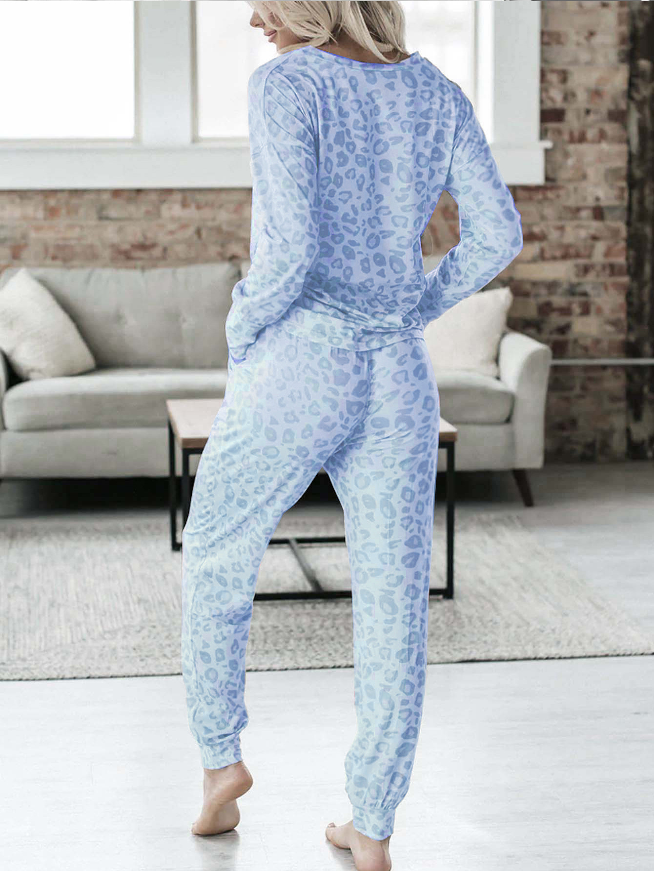Leopard print home lounge-wear women's set - Image 10