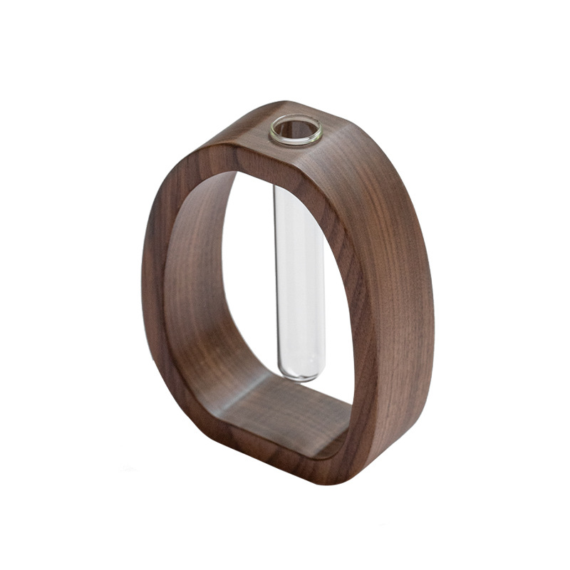 Wooden frame glass tube mini vase - Image 4