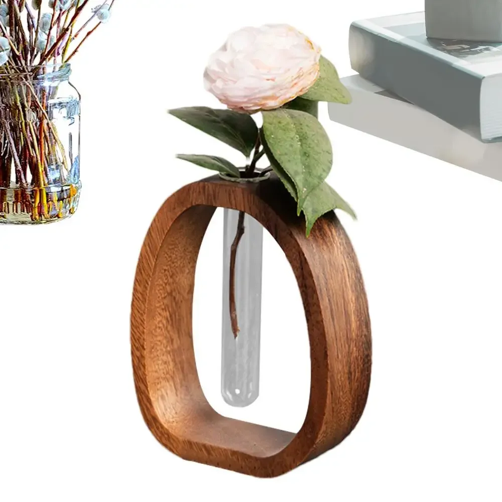 Wooden frame glass tube mini vase - Image 6