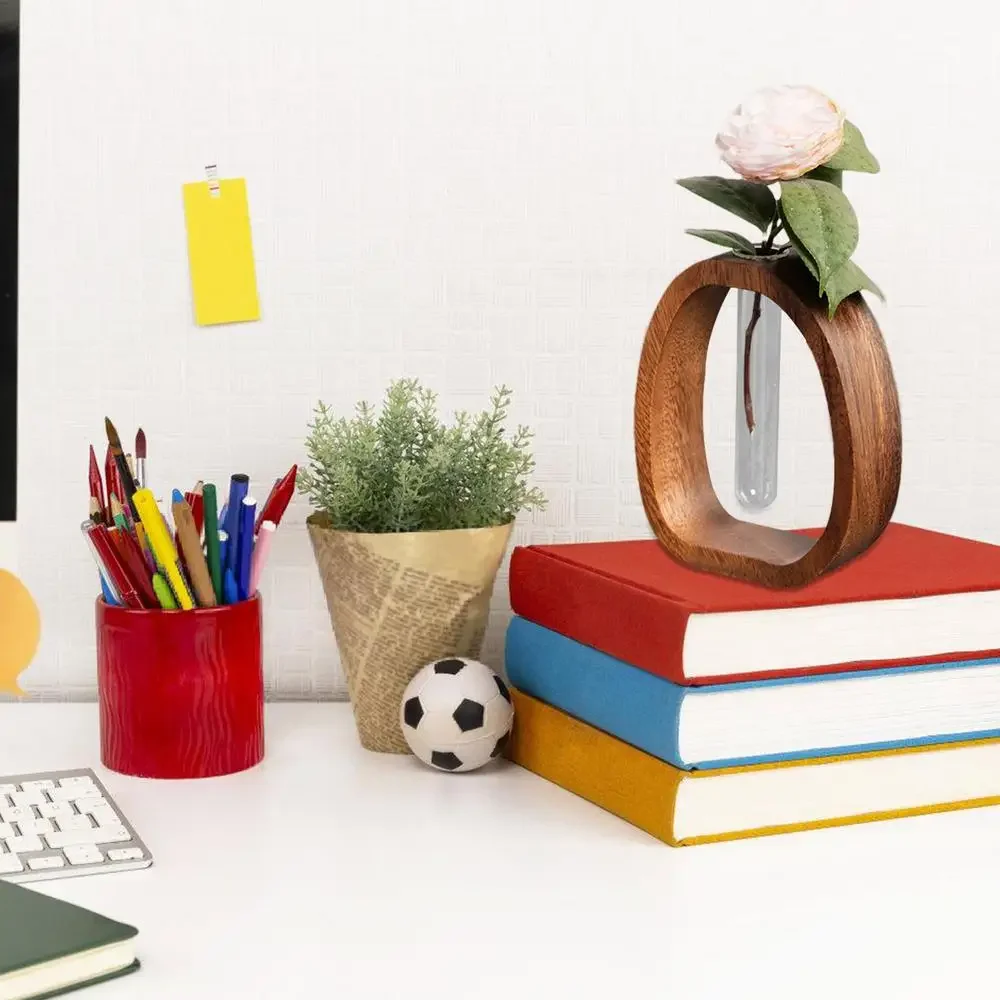 Wooden frame glass tube mini vase - Image 9
