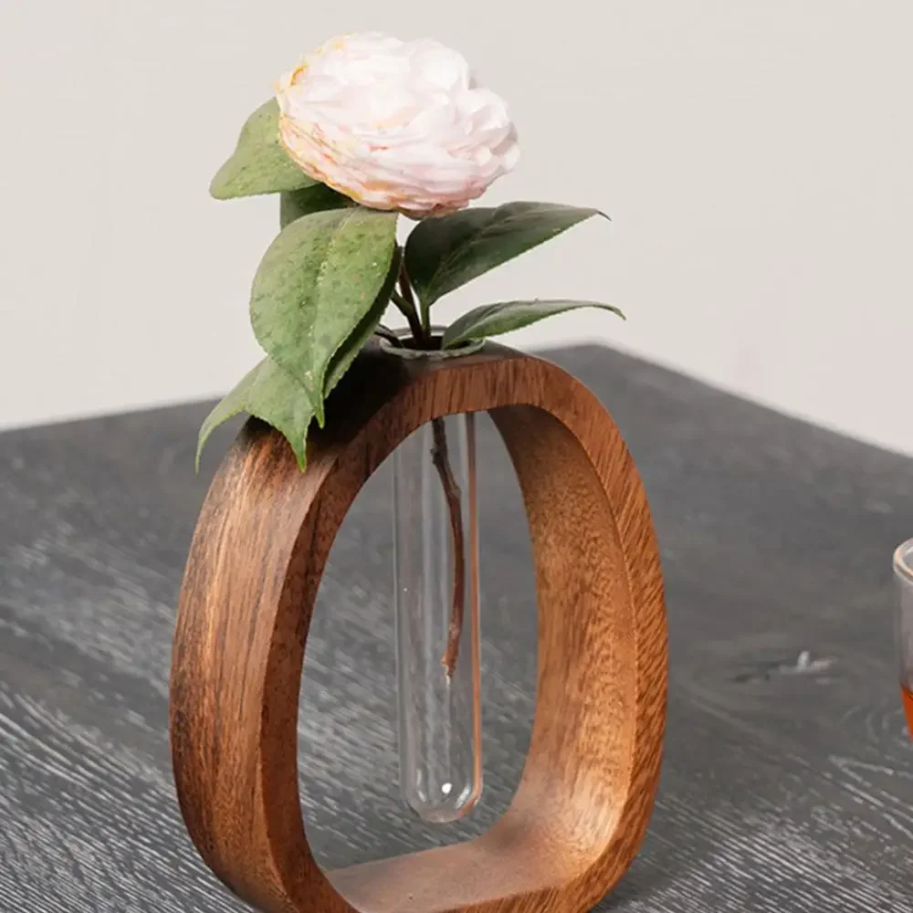Wooden frame glass tube mini vase - Image 7