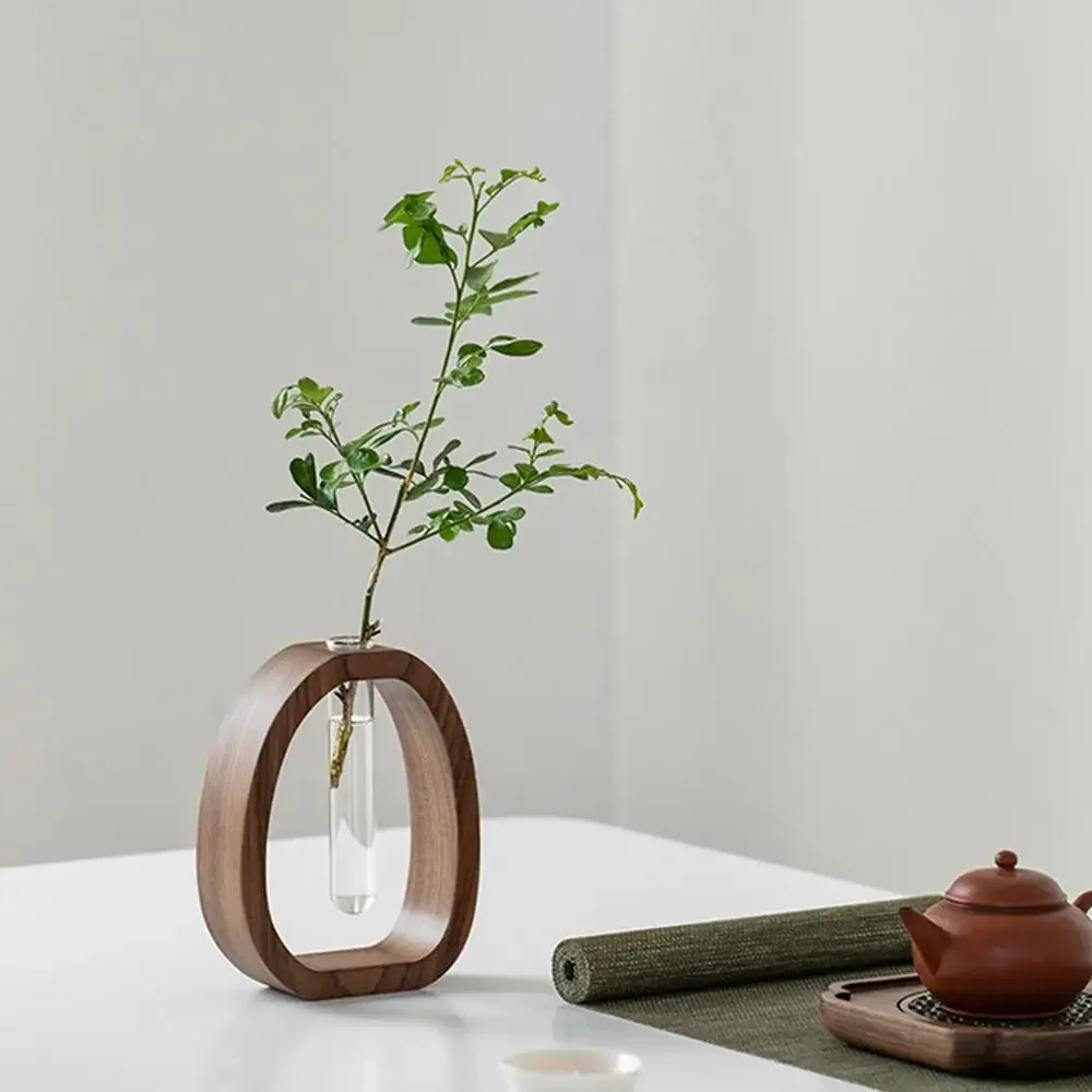 Wooden frame glass tube mini vase - Image 11