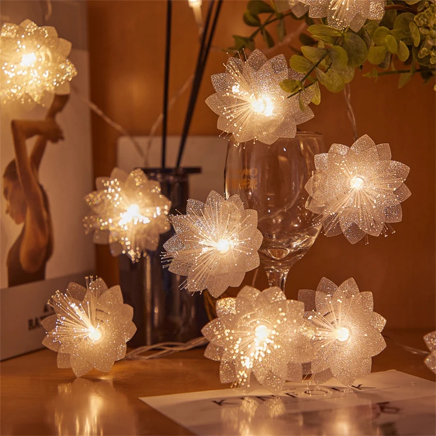 Battery powered flower string lights - Image 4