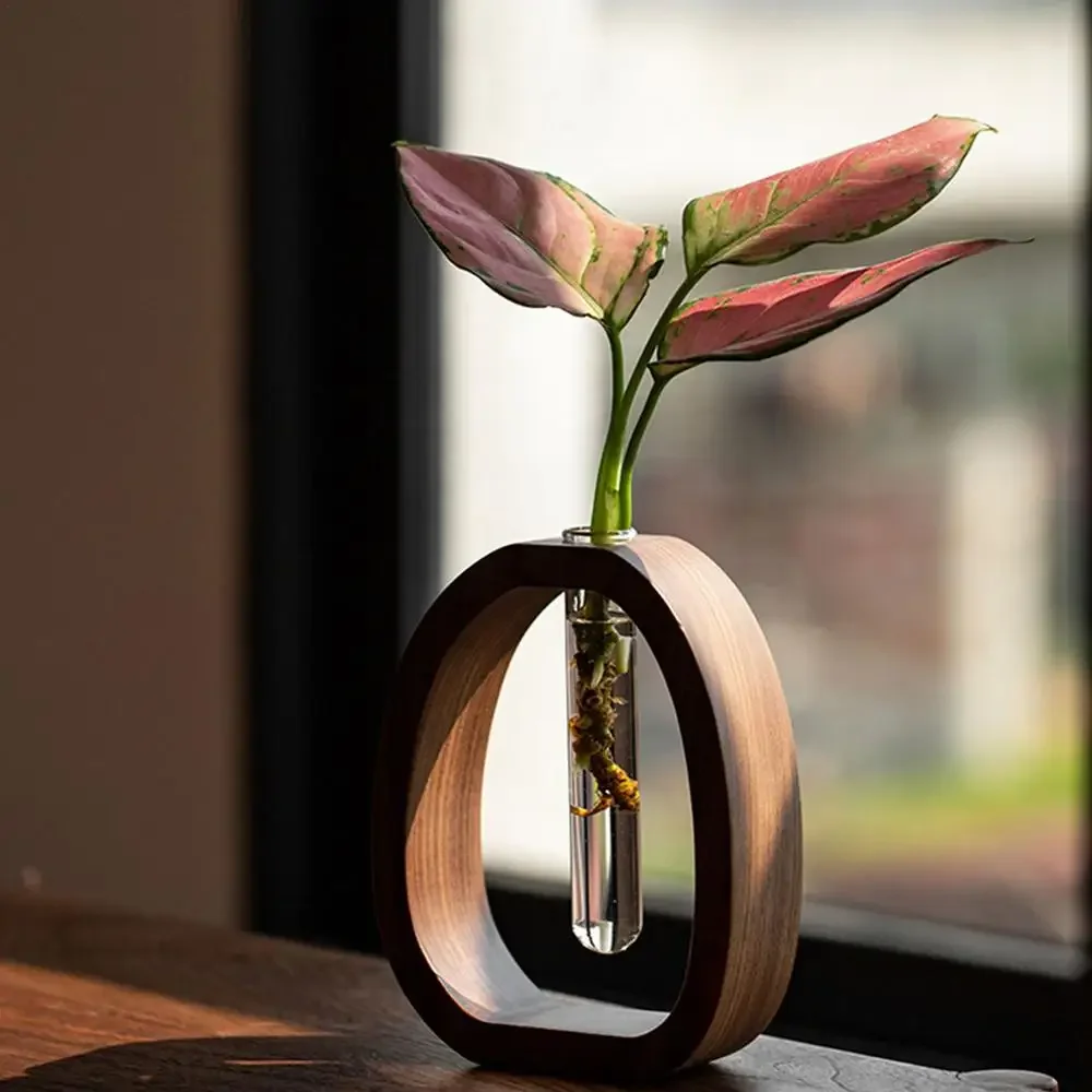 Wooden frame glass tube mini vase - Image 12