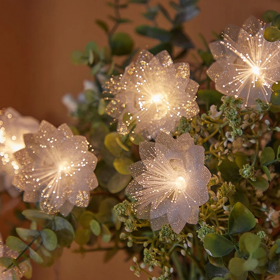 Battery powered flower string lights - Image 5