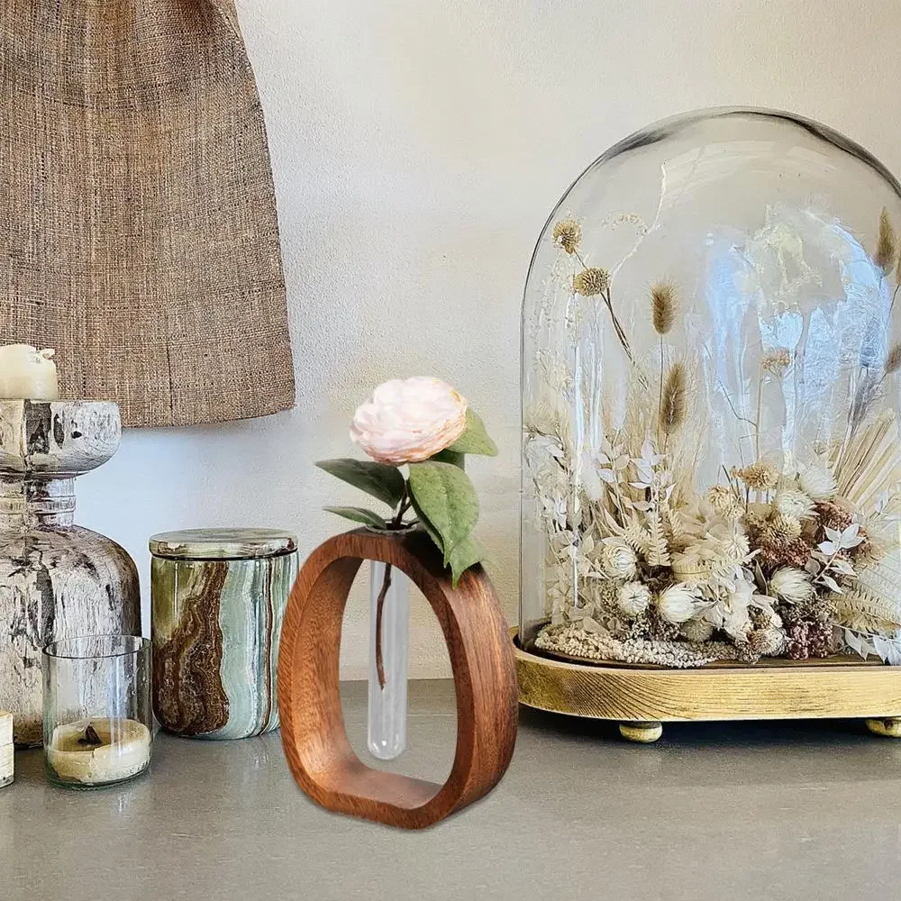 Wooden frame glass tube mini vase - Image 8