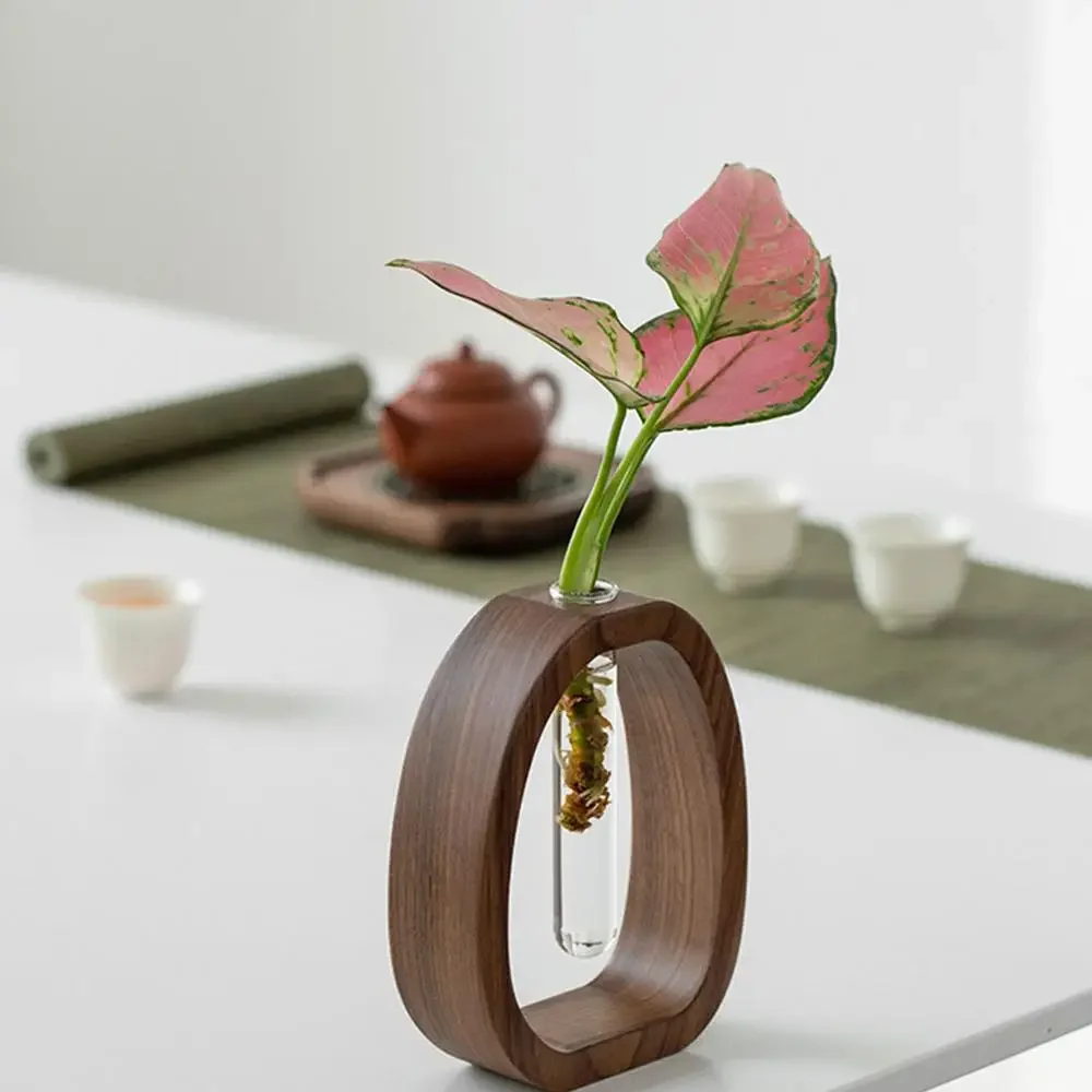 Wooden frame glass tube mini vase - Image 13
