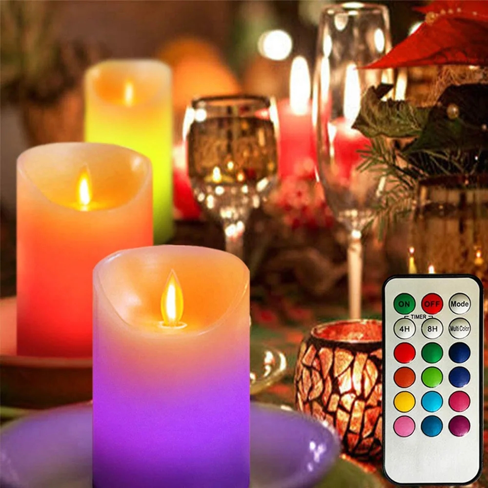 RGB color-changing LED candle set with remote control - Image 9