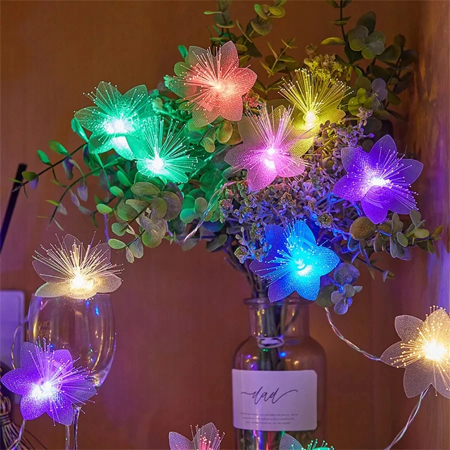 Battery powered flower string lights - Image 6