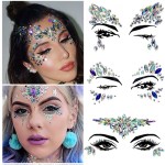 Self-adhesive 3D face sticker gems