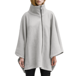 Stand up collar zipper poncho