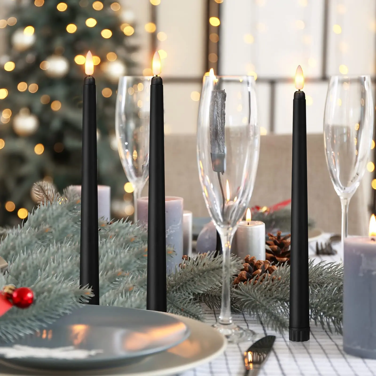6 piece set flameless taper candles with remote control - Image 11