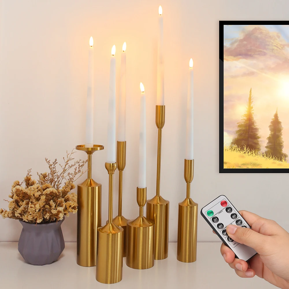 6 piece set flameless taper candles with remote control - Image 16