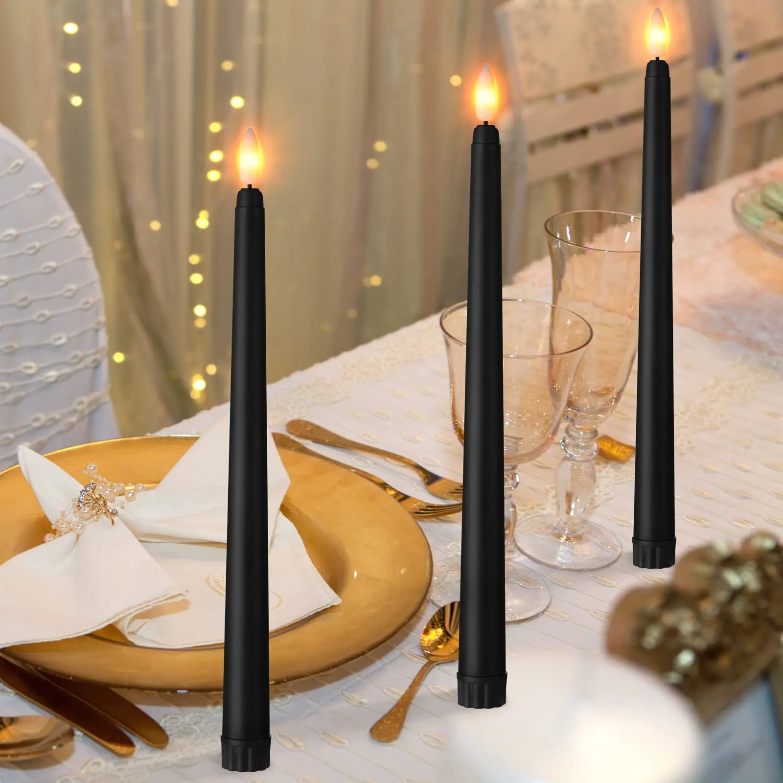 6 piece set flameless taper candles with remote control - Image 9