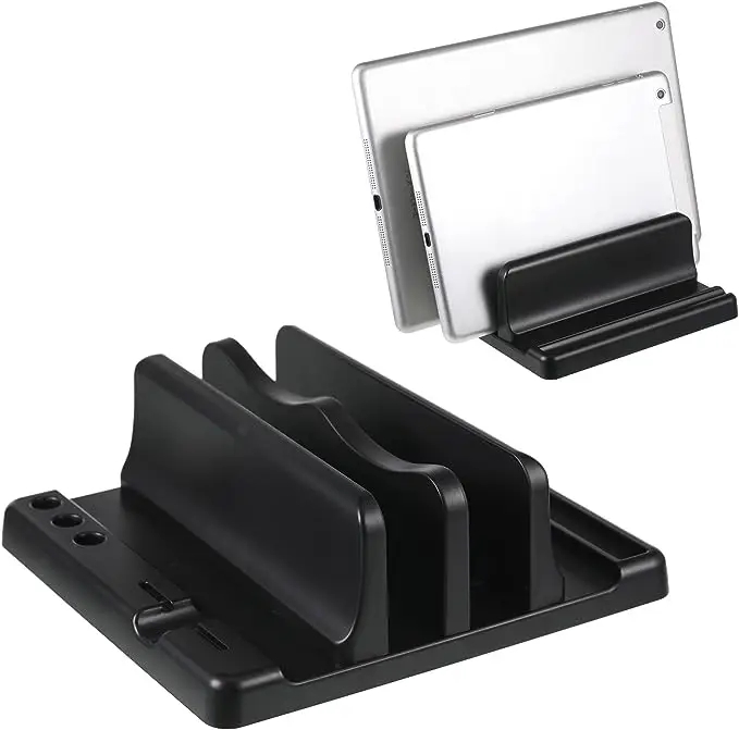 Adjustable vertical laptop & tablet stand