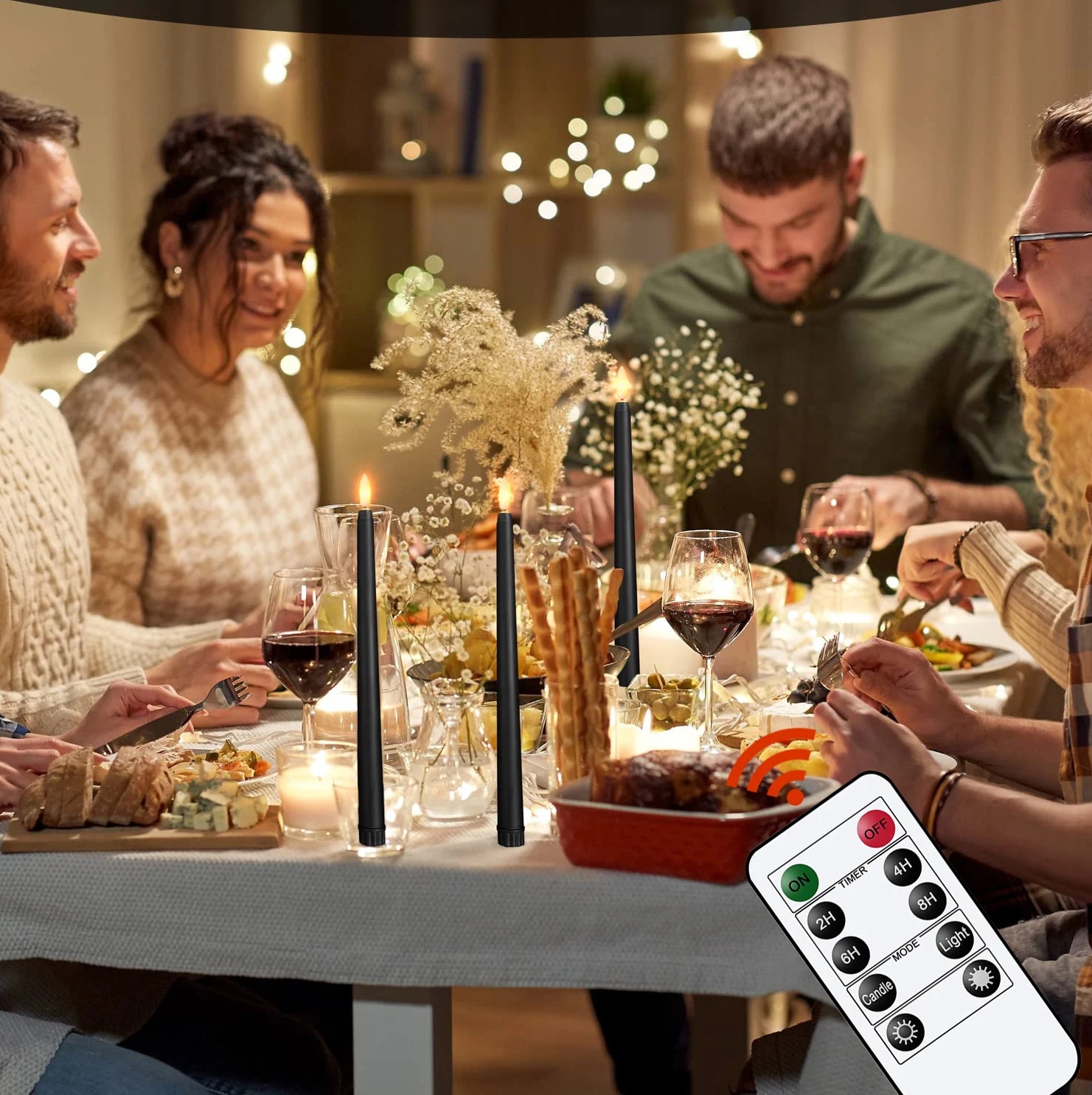 6 piece set flameless taper candles with remote control - Image 18