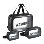Clear toiletry travel bag set