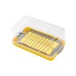 Butter slicer dish with lid and knife