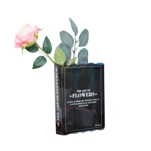 Book shaped acrylic flower vase