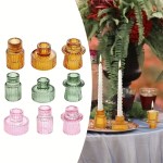 Vintage glass candle holder set