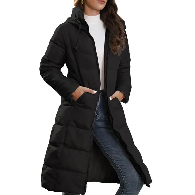 Padded women's midi jacket with hood - Image 26
