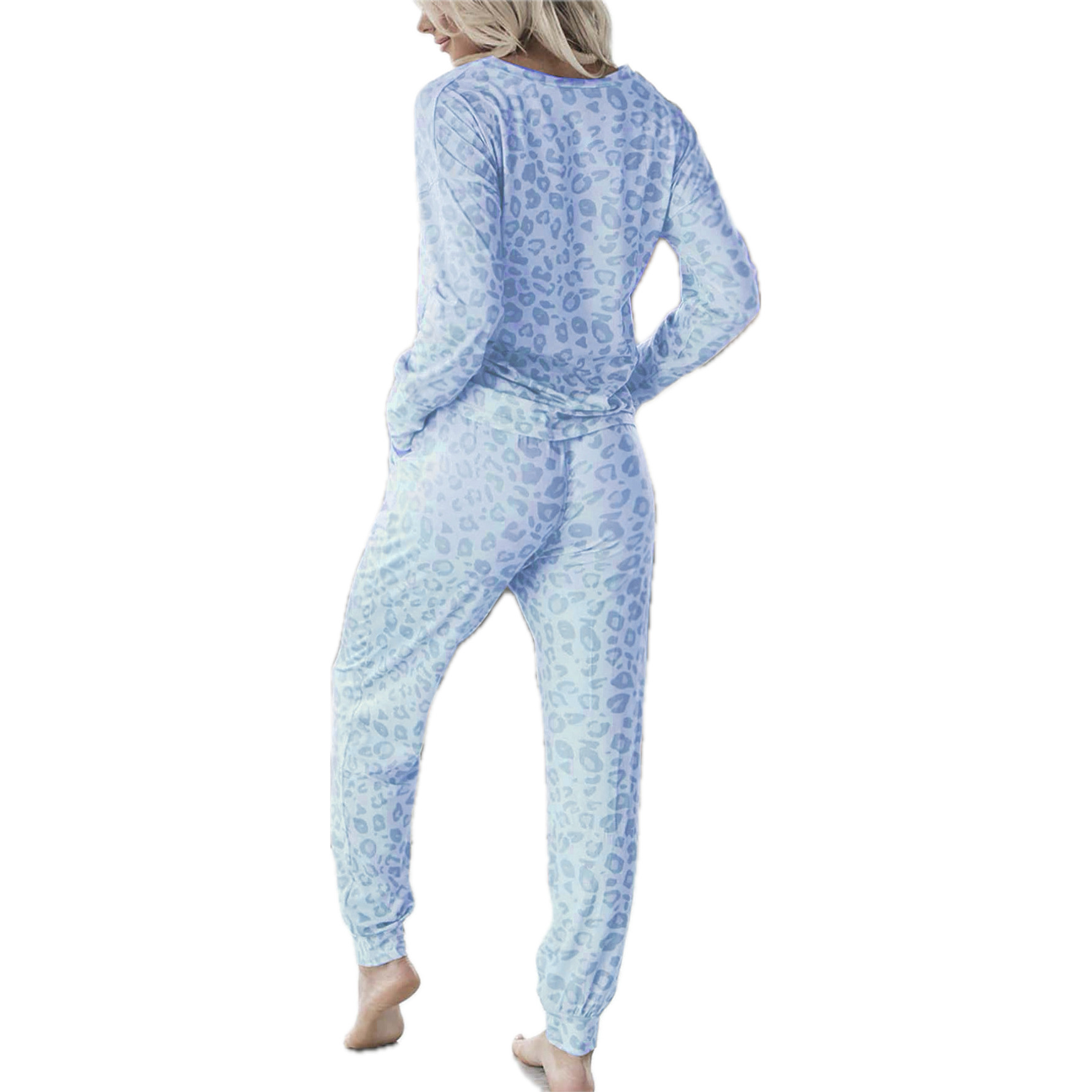 Leopard print home lounge-wear women's set - Image 16
