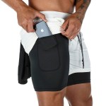 Multi-pockets double-layer fitness shorts for men
