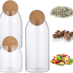 Kitchen clear glass storage jar